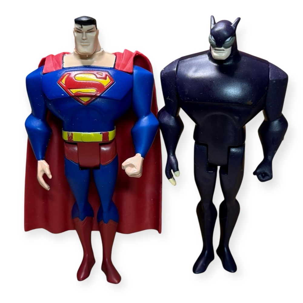 DC Comics Superman and Batman Action Figures - Red, Blue, Black